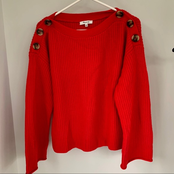 Madewell red boatneck sweater - Picture 3 of 7